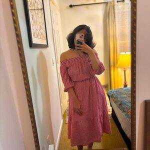 OLD NAVY RED GINGHAM DRESS WOMENS S COTTAGECORE COQUETTE VINTAGE INSPIRED